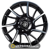 Литі диски WSP Italy Citroen-DS (WD009) Moon W W6 R15 PCD4x108 ET23 DIA65.1 glossy black polished